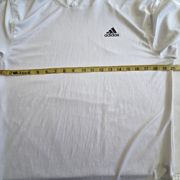 Adidas Men's White Hoodie Long Sleeve - Picture 5 of 6